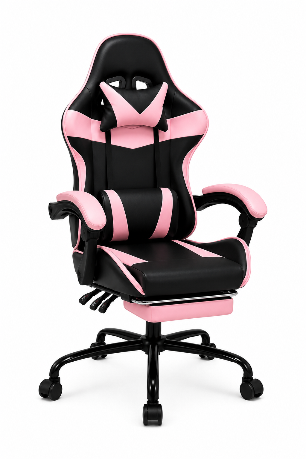 SILLA GAMER-CON REPOSAPIÉS Y MASAJEADOR