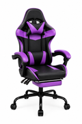 SILLA GAMER PURPLE-CON REPOSAPIÉS Y MASAJEADOR